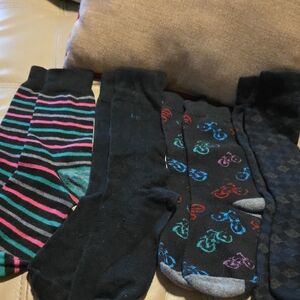 Casual Black Socks with Stylish Pattern